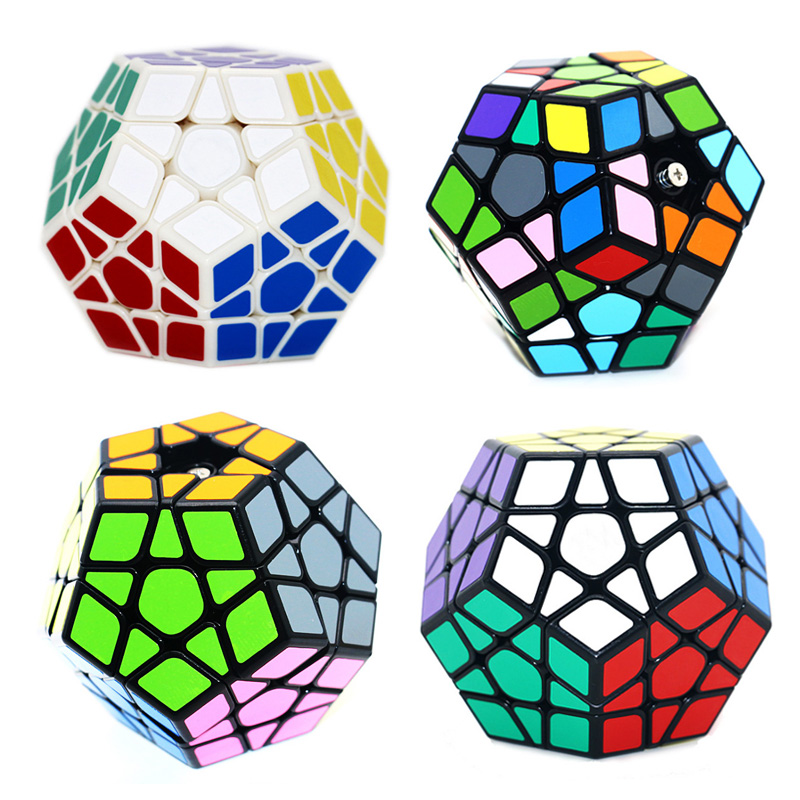 Megaminx Magic Cubes Pentagon 12 Sides Gigaminx PVC Sticker Dodecahedron Toys Twist Puzzle DIY Educational Toy-image-427638837