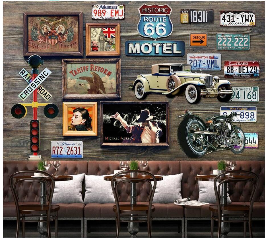 

3d wallpaper on the wall custom photo mural Nostalgic vintage bar background wall Home improvement living room wallpaper for walls 3 d, Black