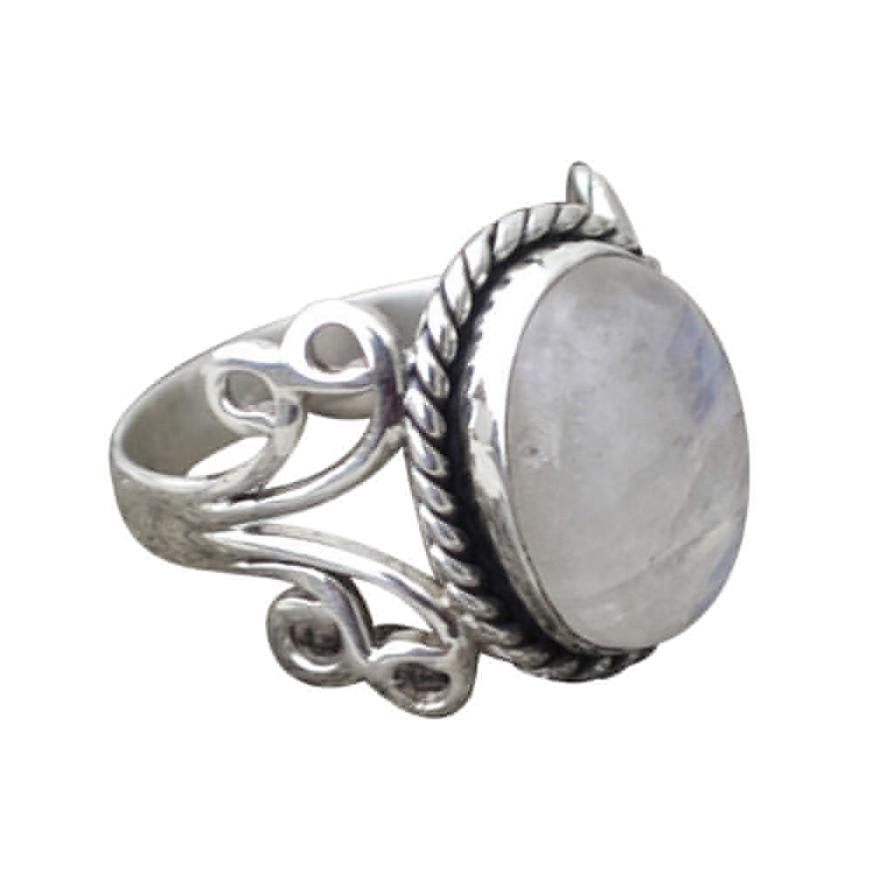 

2018 New Arrival 1PC Boho Jewelry Silver Natural Moonstone Personalized Ring Gift Amazing hot sale Mar 20