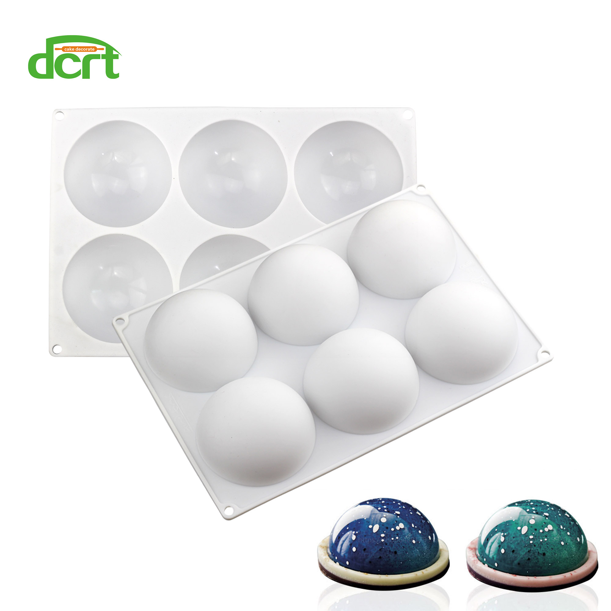 

6 Cavity Half Ball Shape Silicone Cake Mold for Desserts Candy Chocolate Pastries Non-Stick Pans Cakes Decorating Bakeware