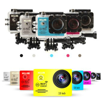 

100% Original MLLSE go pro hero Sport Action Camera 2.0 LCD 30M Waterproof 1080P WiFi go pro Sport camera extreme Diving helmet