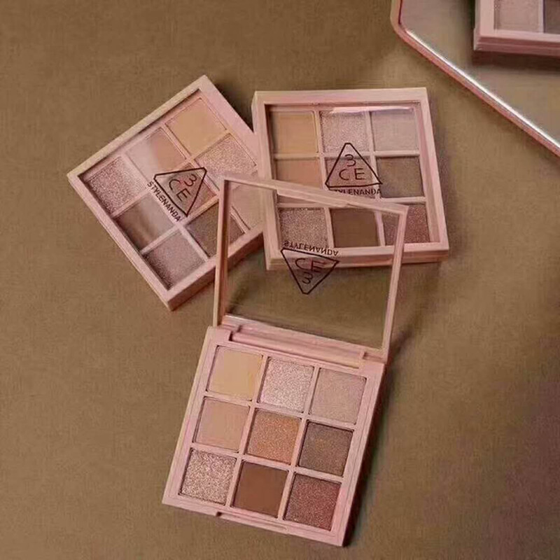 

New In stock 3CE Eyeshadow Overtake 9colors eye shadow palette earth pumpkin eyeshadow makeup nude palette, Multi