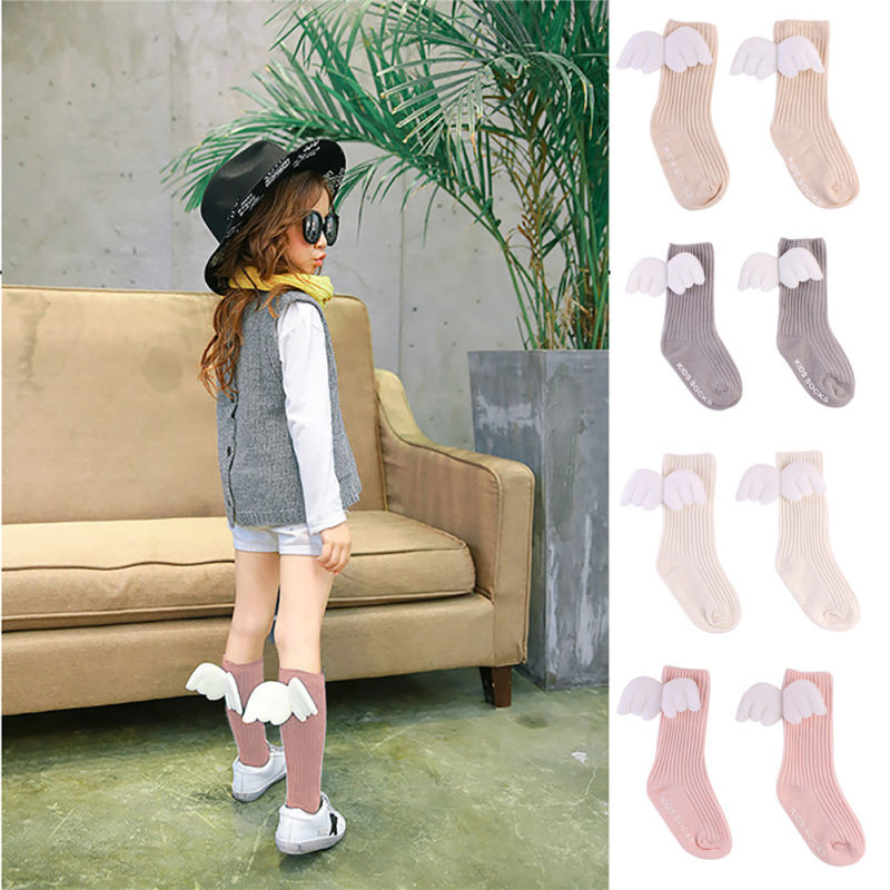 

Children High Socks Spring Autumn Cotton Kid Socks For Baby Boy Girl Leg Warmers New High Quality Hot Angel Wings Sock 0-4Y