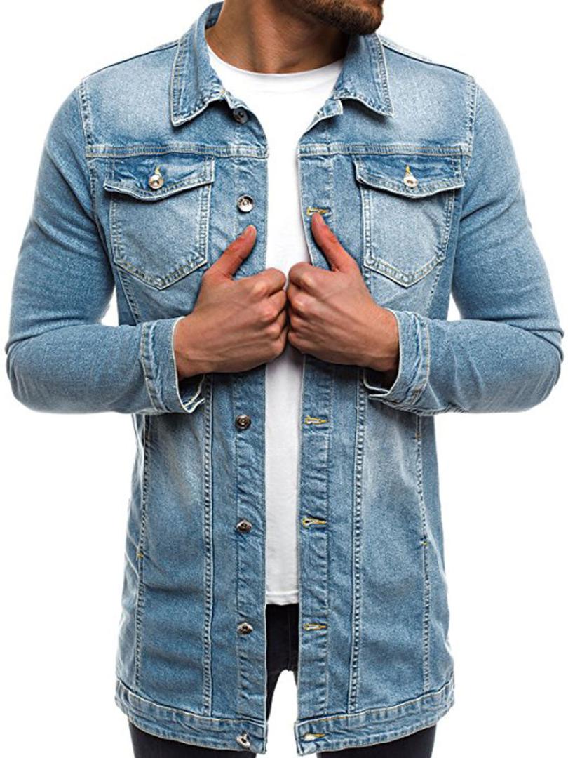 2018 Hommes Automne Hiver À Manches Longues Vintage Distressed Demin Veste Top Coat Outwear Printemps Hommes Vestes