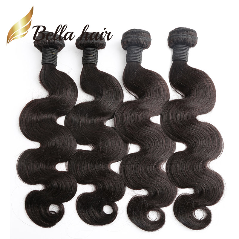 

8A Brazilian Virgin Human Hair Weave Weft Extensions Malaysian Peruvian Indian Body Wave Wavy Natural Black 4pcs/lot Julienchina, Natural color