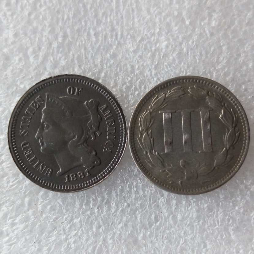 

US 1881 THREE CENT NICKEL Coin Copy Coins home decoration accessories