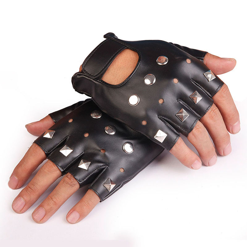 Stile A, Rosso 2 Paia Guanti Senza Dita Guanti Mezze Dita Guanti Senza Dita in Pelle Guanti da Guida Senza Dita Guanti da Guida Moda Moto Guanti Senza Dita Punk per Donne