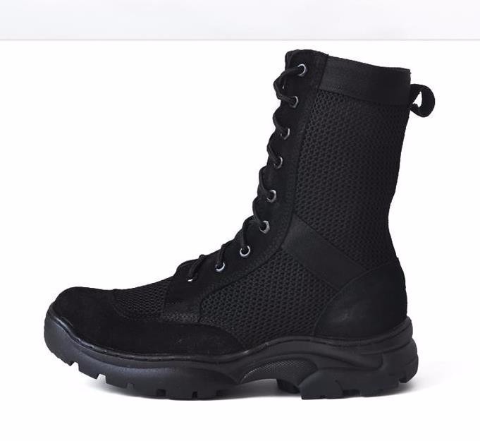 

2018 New combat boots Summer Men's Outdoor Breathable Army Tactical Boots Mens Light Military Combat Work Boots Shoes Hombre size 35---44, Black