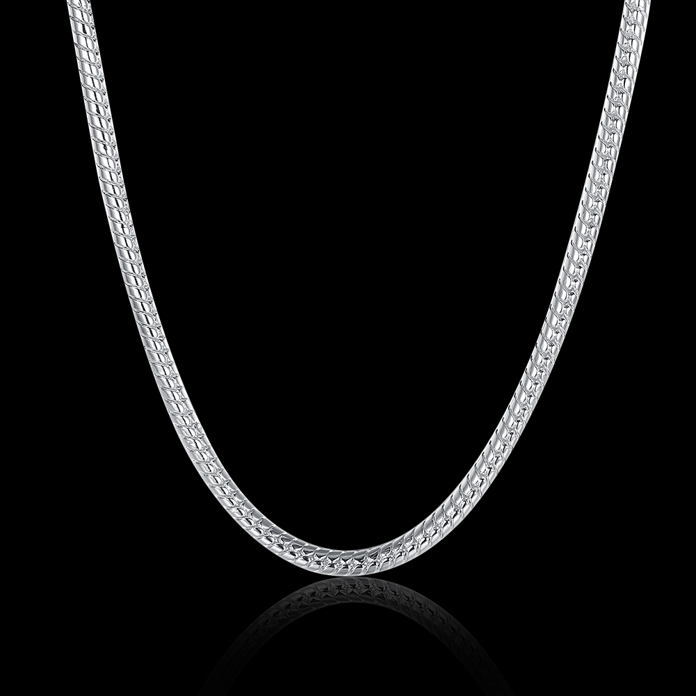 

100% Stainless Steel Necklace Round Snake Chain Fit Pandora Fashion Jewelry Factory Price Links Chain 2 mm 18-28 Inches, Silver