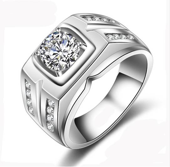 

YANHUI Original Natural 925 Silver Rings For Men Sona 1 Diamant Engagement Rings Cubic Zirconia Wedding Rings Men Jewelry