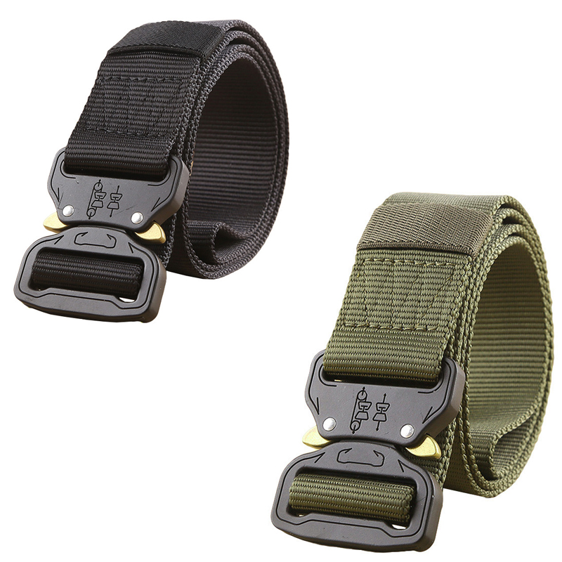 

Tactical Belt Men Military Army Equipment Metal Buckle Nylon Belts SWAT Soldier Combat Heavy Duty Molle Carry Survival Waistband, Black