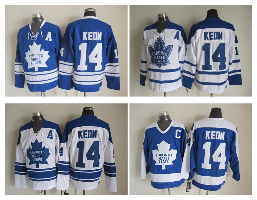 

Top Quality ! 2016 Men Toronto Maple Leafs Ice Hockey Jerseys #14 Dave Keon Retro Vintage CCM Authentic Stitched Jerseys Mix Order, As pic