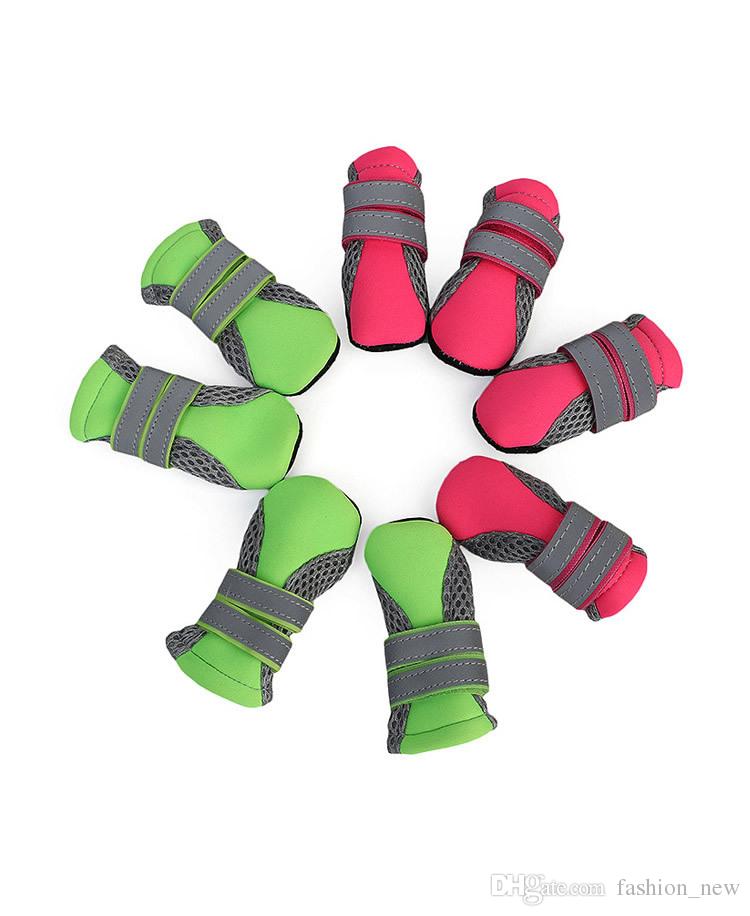 

4pcs/lot Reflective Dog Shoes No-Slip Waterproof Boots Breathable Rain Wear Paw Protector Outdoor Sock for Small Medium Large Dogs