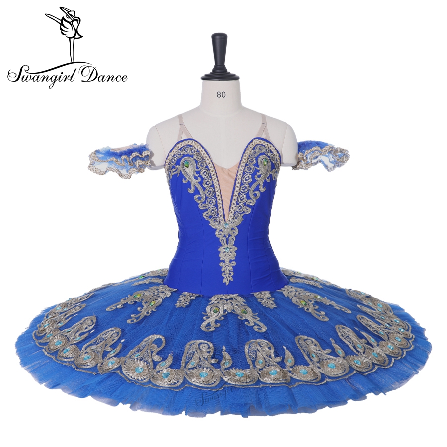 

Adults Professional Ballet Blue Bird Tutus With Gold Raymanda Professional Ballet Costume Platter Pancake Performance Tutu BT9163