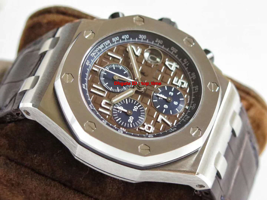 

Top Best Watches JF V2 RoyalOak Chronograph Steel Cal.3126 Automatic Mens Watch 26470ST.OO.A099CR.01 Dark Brown Dial Leather Strap, Original box