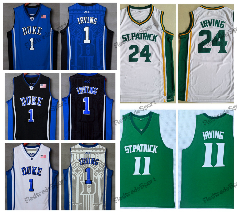 

Mens Vintage Kyrie Irving Jersey #24 St. Patrick High School Basketball Jerseys Cheap Kyrie Irving #1 Duke Blue Devils Stitched Shirts, Black 1