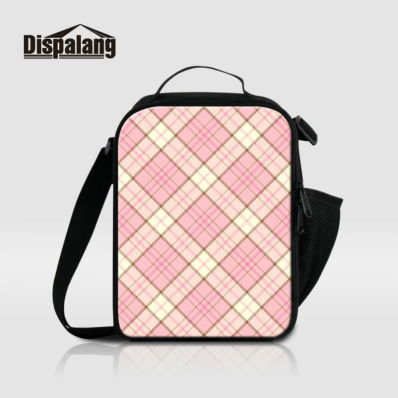 

New Portable Thermal Lunch Bags For Women High Quality Canvas Daily Lunch Box Bag For Children Plaid Prints Cooler Bag Lunchbox For Students, As the picture show