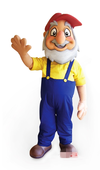 

Custom Newly designed Grandpa Farmer mascot costume Adult Size free shipping, Blue