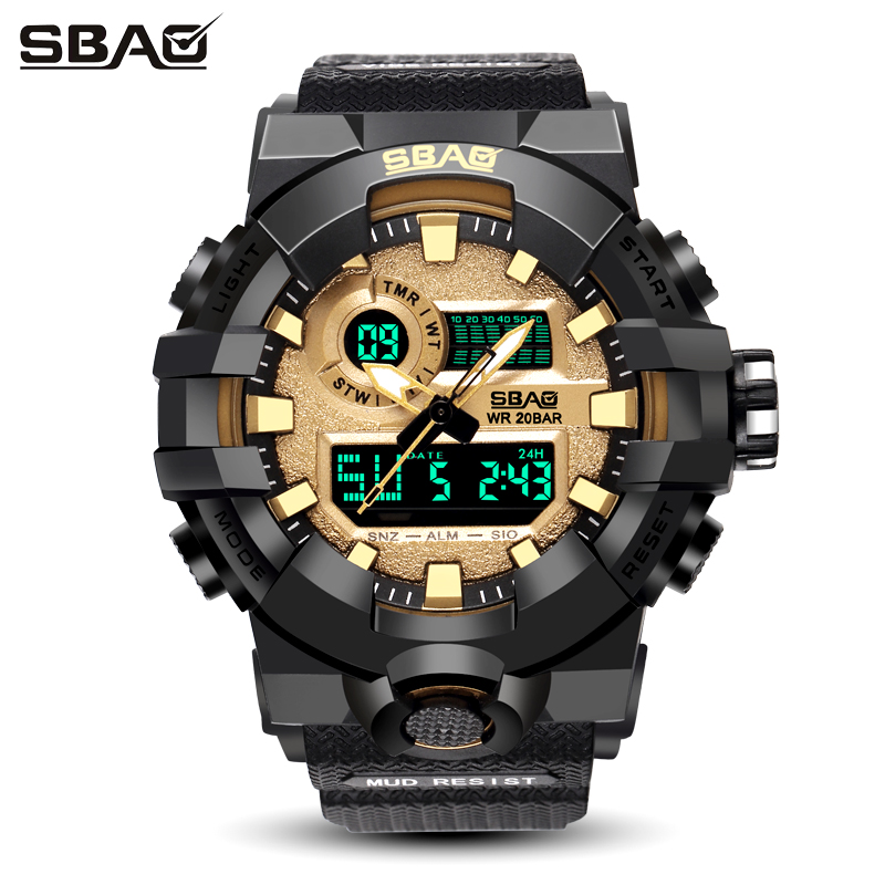 

SBAO Brand LED Display Men Sport Watch Male Digital Wristwatch Stop Daily Alarm Boys Calendar Water Resistant Shock Resistant, Multi-color