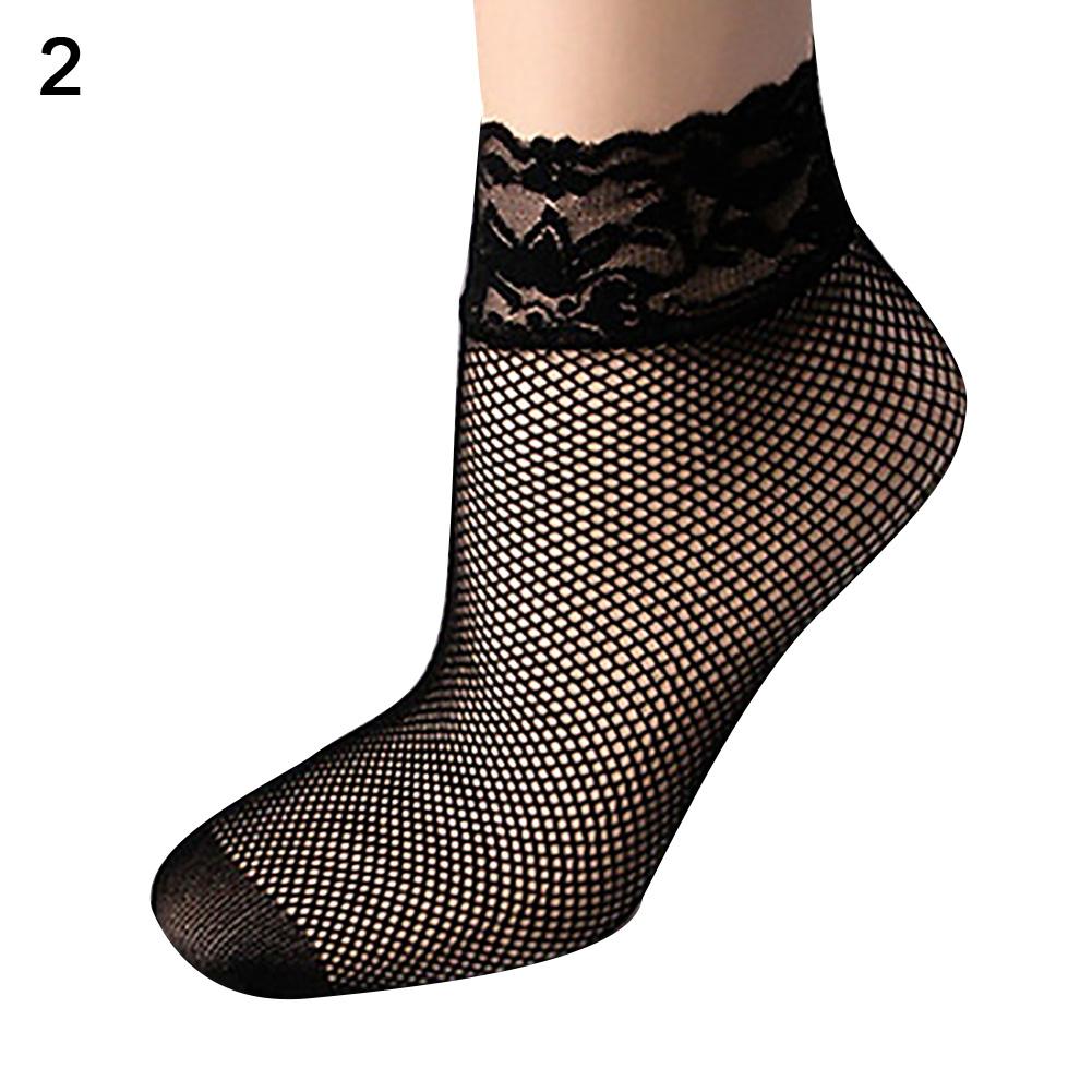 

Women Summer Sexy Elastic Soft Ultrathin Lace Fishnet Mesh Short Ankle Socks