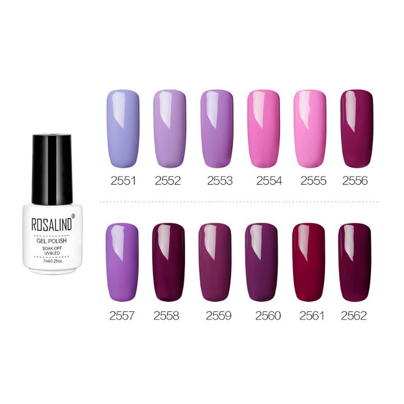 

Rosalind 7ml White Bottle Phototherapy Nail Polish Nail Polish Purple Series Long Lasting UV&LED Soak-Off Gel, 01