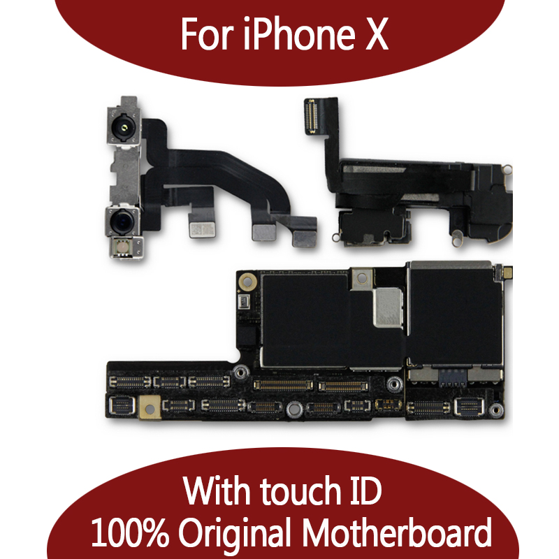 

For iPhone X 10 100% Unlocked Original Motherboard With Face ID 64GB 256GB IOS Logic board With Full Chips Mainboard For Replace