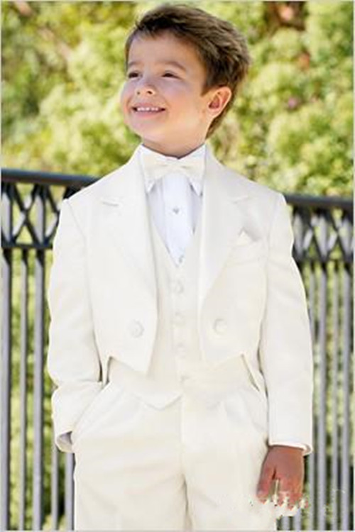 Nouvelle haute qualité d'Ivoire Frac Vêtements formels et Notch Lapel Boy occasions Costumes enfants Smokings Wedding Party (veste + pantalon + v