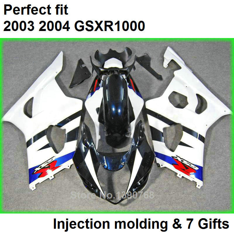 

White blue fairings set for SUZUKI GSXR 1000 K3 2003 2004 fairing kit GSXR1000 03 04 bodywork GSXR1000 EF20, Multi-color