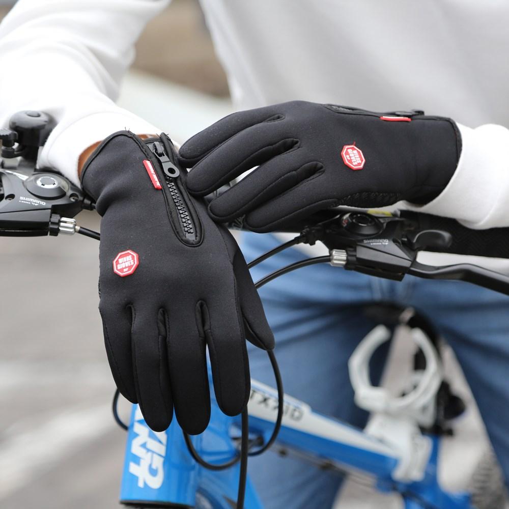 

New Winter Outdoor Sport Windstopper Waterproof Gloves Black Riding Glove Motorcycle Gloves Long Finger Cycling Gloves, Blue