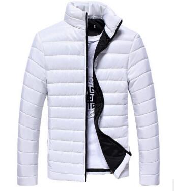 

Fall-Men Solid Long Sleeve Cotton Padded Good Selling Jackets Coats White/Navy Blue/Black/Red/Lake Blue/Orange/Light Gray, No.5