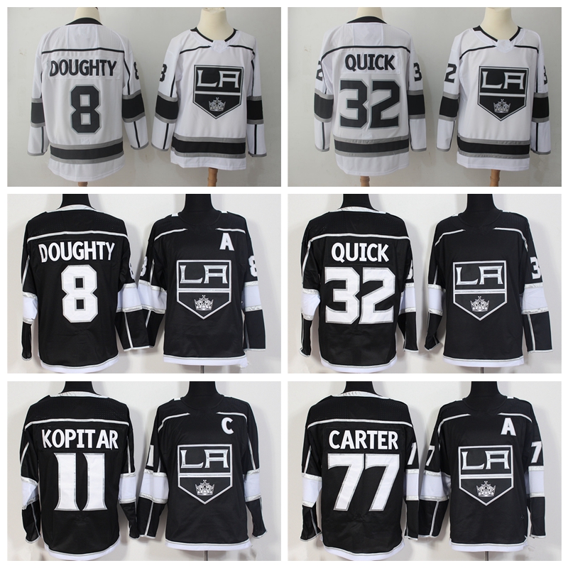

17/18 New Man LA Los Angeles Kings Ice Hockey 8 Drew Doughty 11 Anze Kopitar Jersey 32 Jonathan Quick 77 Jeff Carter Black White All Stitch