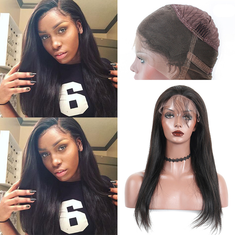 

High Quality Cuticle Aligned 360 Lace Frontal Human Hair Wigs For Black Women Straight Cheap Brazilian 360 Lace Wigs Natural Hair Line Wig, Natural color