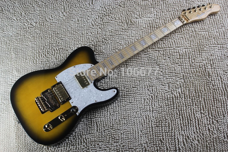 2014 New Style F Telecaster Honey Burst Custom Shop ** Floyd Rose Tremolo ** Golden Hardware Electric Guitar Free Shipping-image-424771672