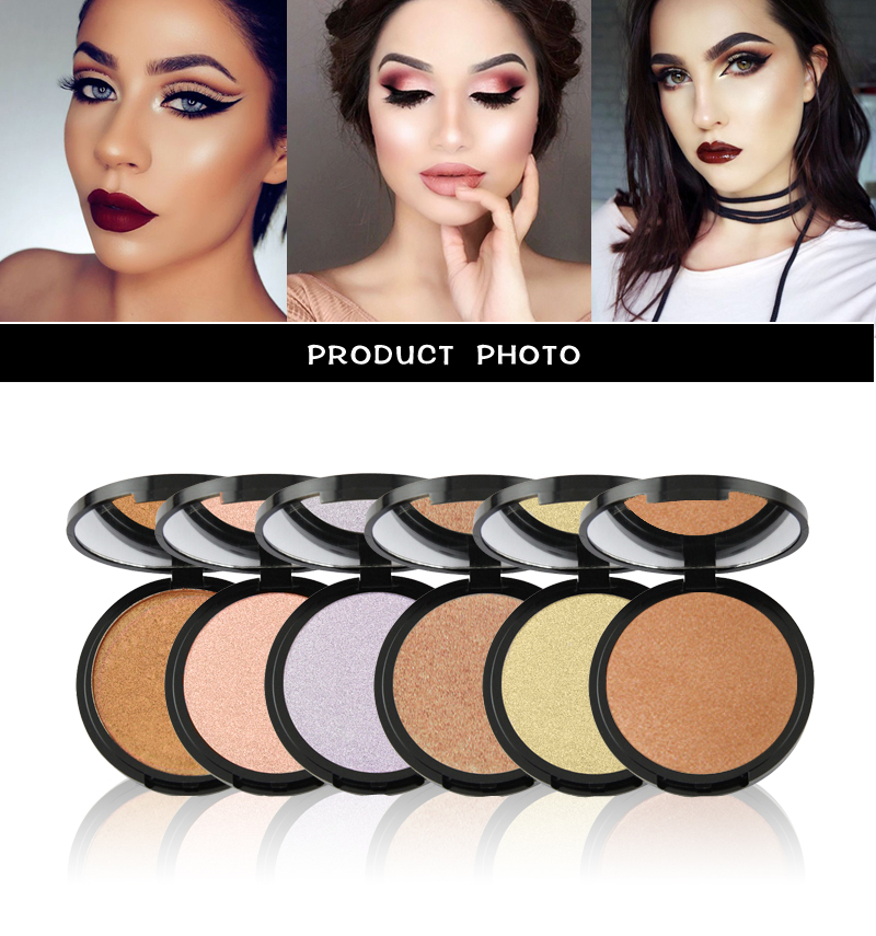 Wholesale No logo 6 colors Face powder Beauty Makeup Cosmetics Highlighter Pressed Powder Face contour full coverage waterproof foundation-image-424402865