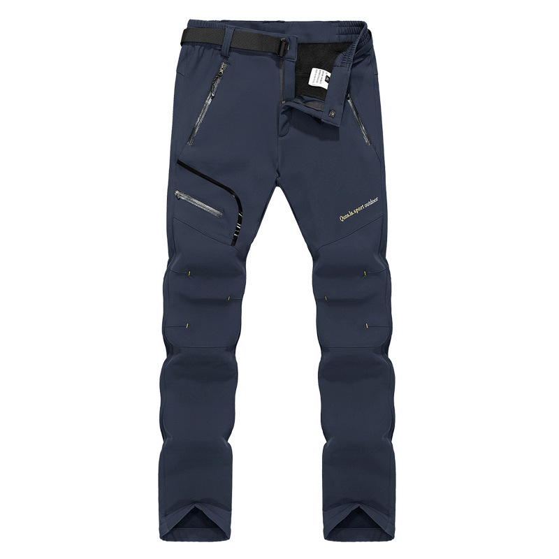 Outdoor Pants Autumn and winter soft shell hiking pants for men and women plus velvet 6XL Men's Quick Dry breathable trousers C18111401