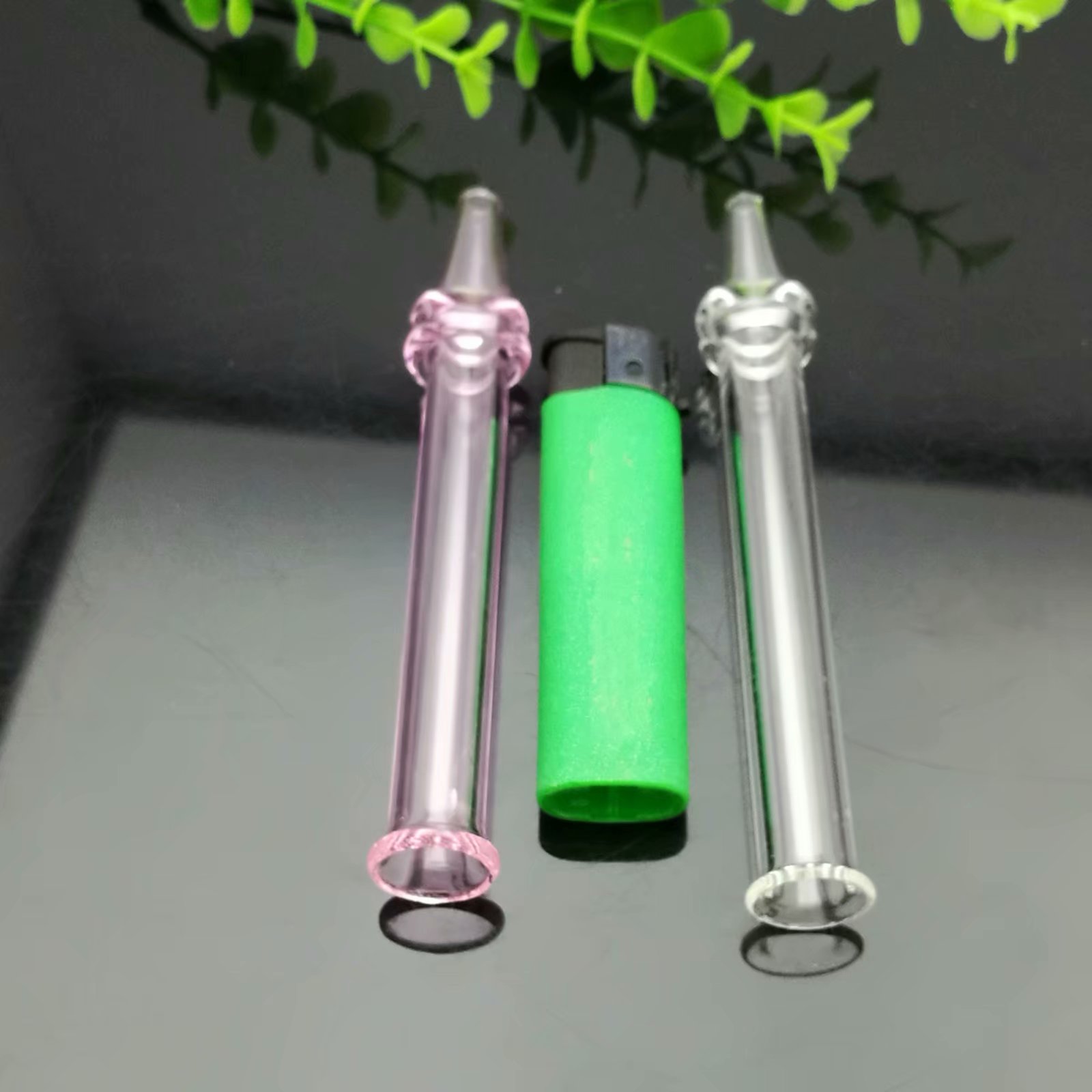 

New color 2 wheel glass suction nozzle Pipes Smoking Glass Bongs Glass Bubblers For Smoking Pipe Mix Colors