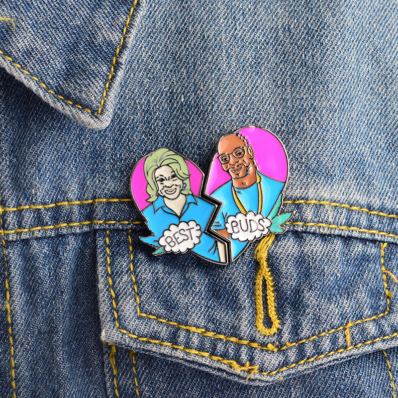

Heart Shape Best Buds Punk Style Enamel Pins for Women Men Clothes Backpack Jacket Shirt Collar Lapel Pins Button Badge Wholesale Drop Ship