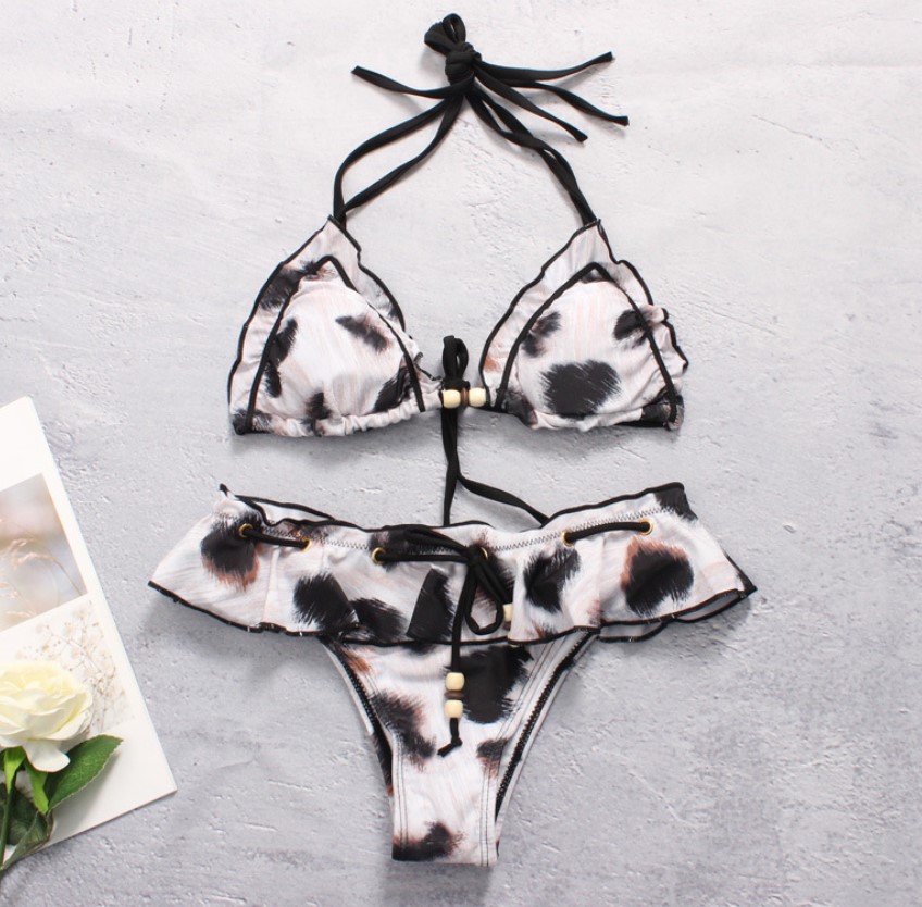 Mode Femmes Leopard Push-Up Rembourré Soutien-gorge Haut Bikini Ensemble Maillot De Bain Maillot De Bain Maillots De Bain S-3XL
