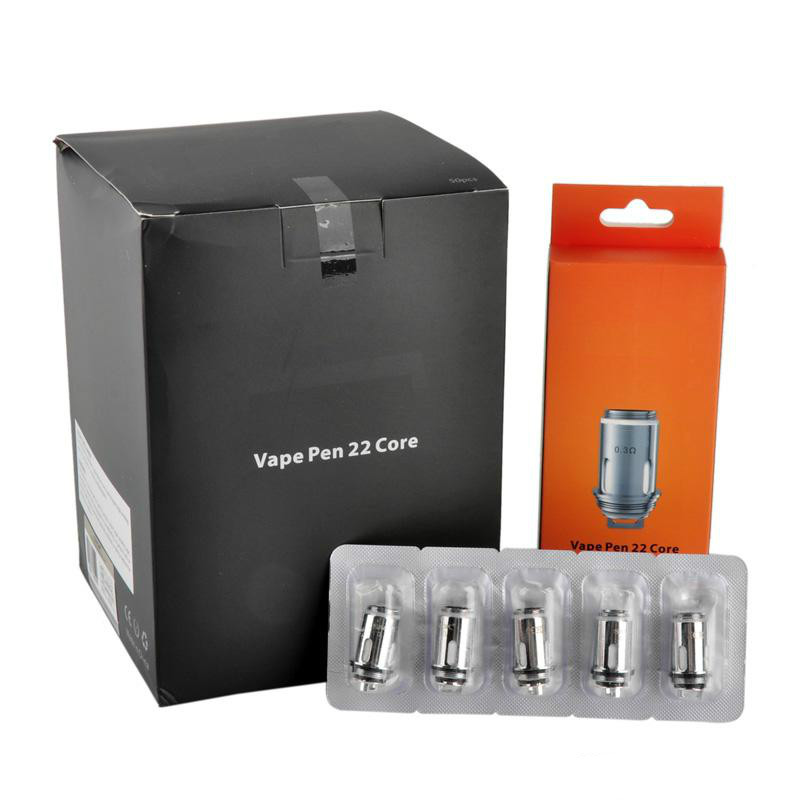

Top Quality Vape Pen 22 Coil Replacement Core Head 0.3ohm 5PCS Per Pack