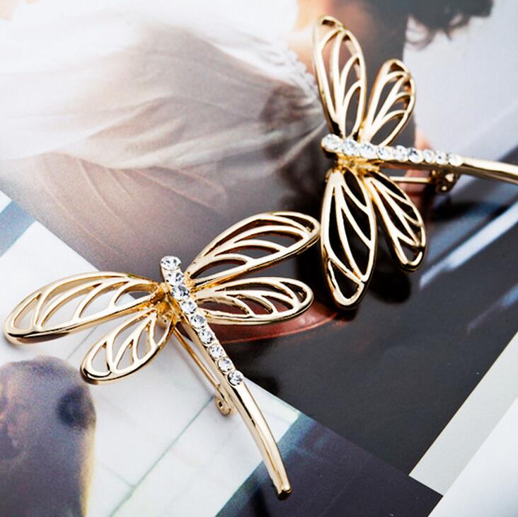 

Exquisite Dragonfly Brooch Alloy Crystal Rhinestone Brooch Pin Wedding Party Vintage Scarf For Women Men