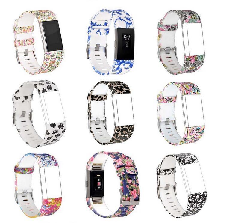 

For Fitbit Charge 2 Pattern Wrist Strap Colorful Watchband Fashion Sports Silicone watchband Bracelet Strap Band wristband