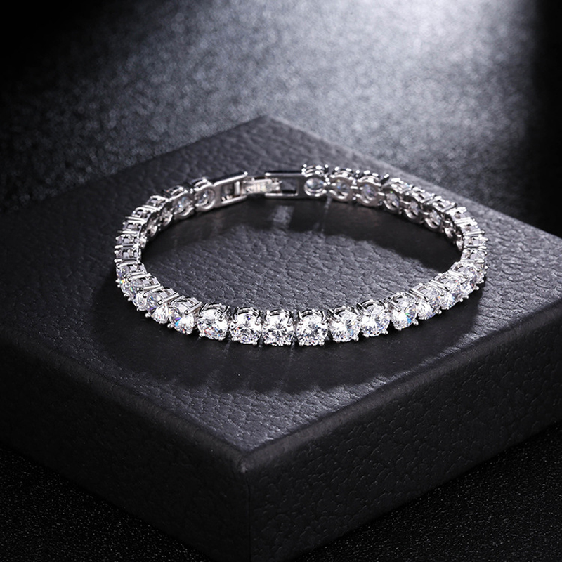 

4mm CZ stone tennis bracelet for women pulseiras bijoux femme handmade chain bracelet & bangles for Christmas gift, Black