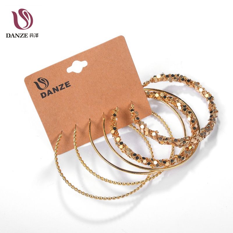 

Danze Hot Sale Big Circle Stainless Steel Woman Hoop Earrings Set For Women Nickel Free Party Brincos Aros 3 Pairs/lot