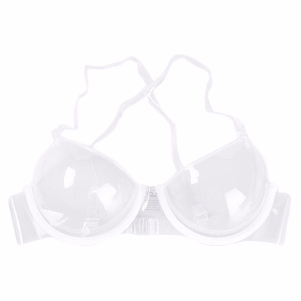 

Women Bra Lady's Sexy Underwear Transparent Plastic Clear Adjustable Strap Invisible Bra