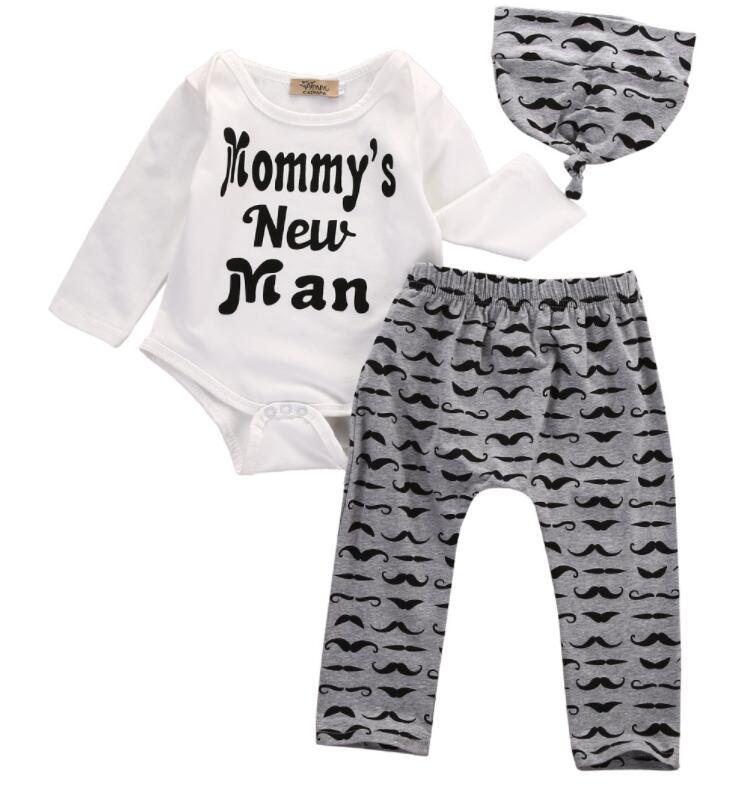 Blanc nouveau-né bébé girls vêtements ensembles de vêtements de Noël bébé garçons vêtements à manches longues à manches longues combinaison panta