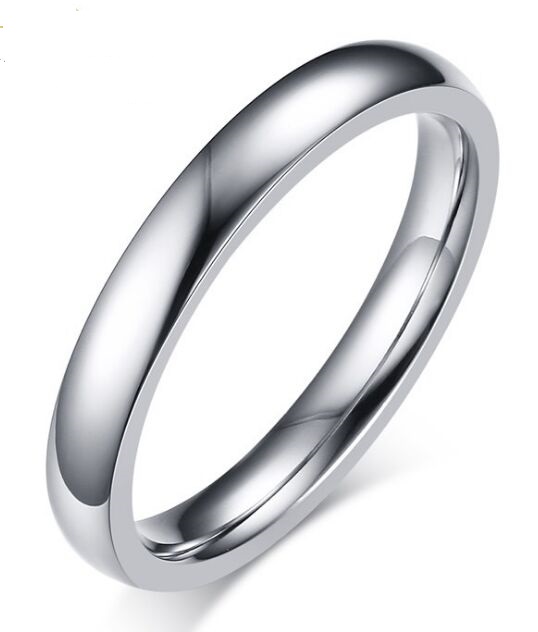 

Wedding Ring 3mm plain polished 316L Stainless Steel wedding Ring for women size 6-12 Hot sale! Wedding Engagement Promise Band