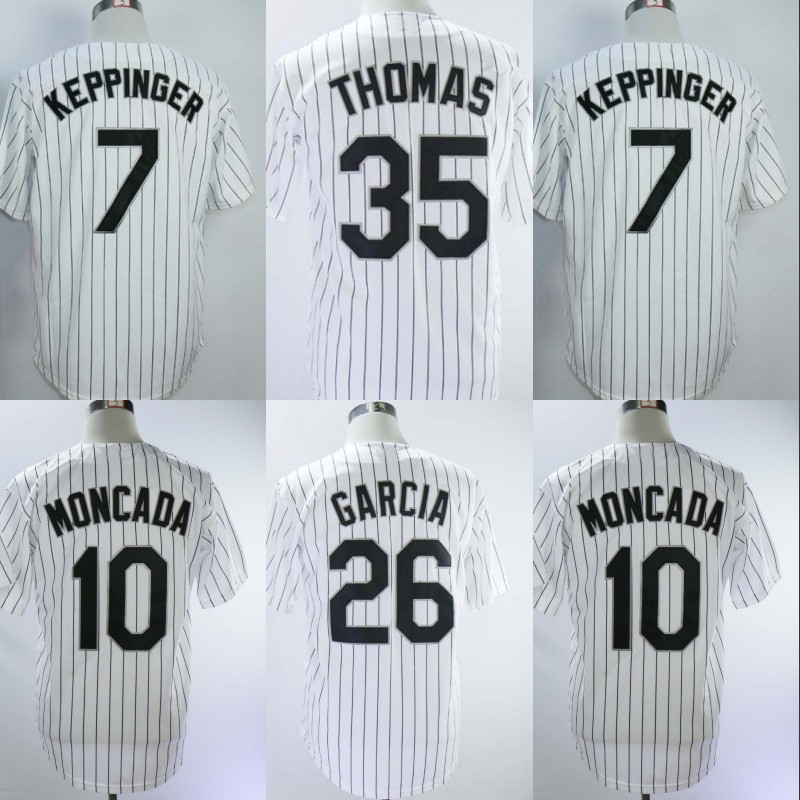 

Cheap Baseball Jersey Chicago Mens 7 Tim Anderson 10 Yoan Moncada 26 Avisail Garcia 35 Frank Thomas Baseball Jerseys White Fast Shipping, Blue;black