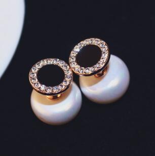 Brand design European models pearl zircon plated gold earrings hypoallergenic fashion personality female jewelry casual party jewelry