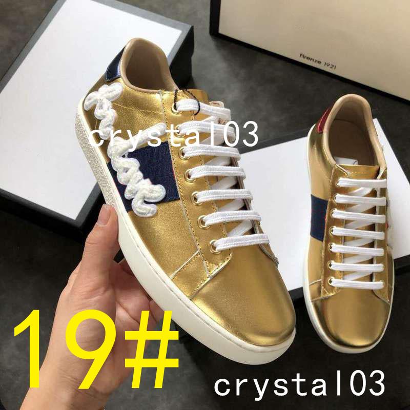 2018 Ace Snake Embellished Leather Sneake