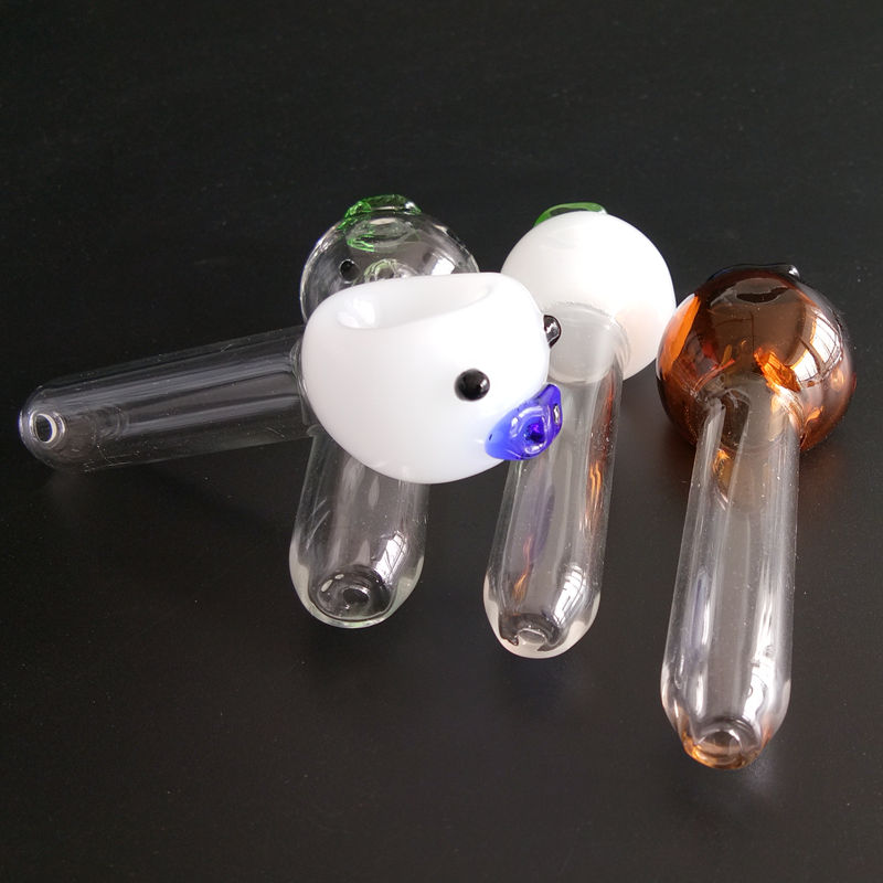 

New Pig shape Glass Hand Pipes Cheap Pyrex Glass Tobacco Spoon Smoking Blown Pipes Mini Small Bowl Unique Pot Pipes for Smoking Pieces